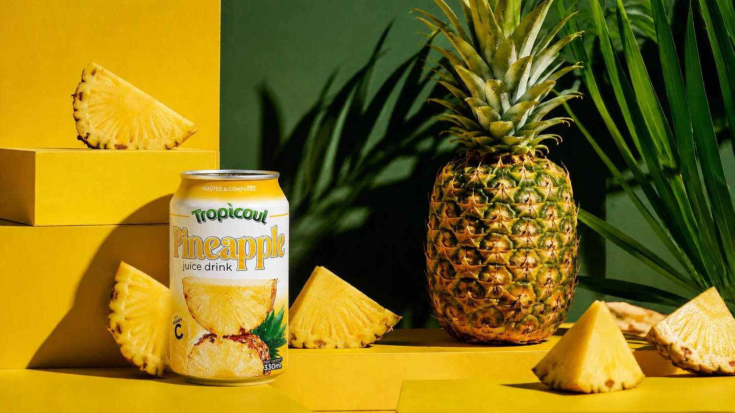 Tropicoul Ananas — une palette reconnaissable, photographie éditoriale.