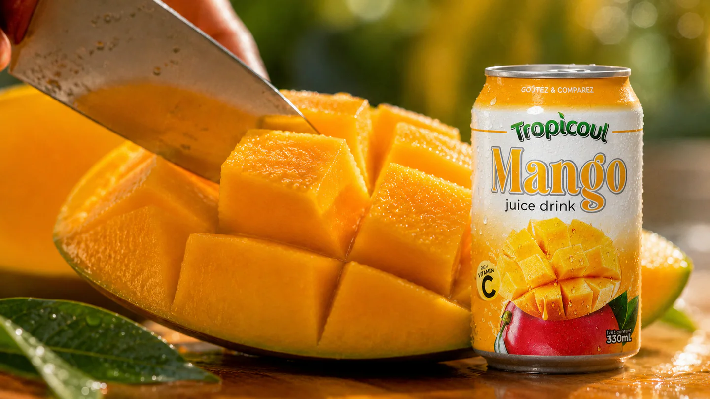 Tropicoul Mangue — la texture donne le ton, photographie éditoriale.