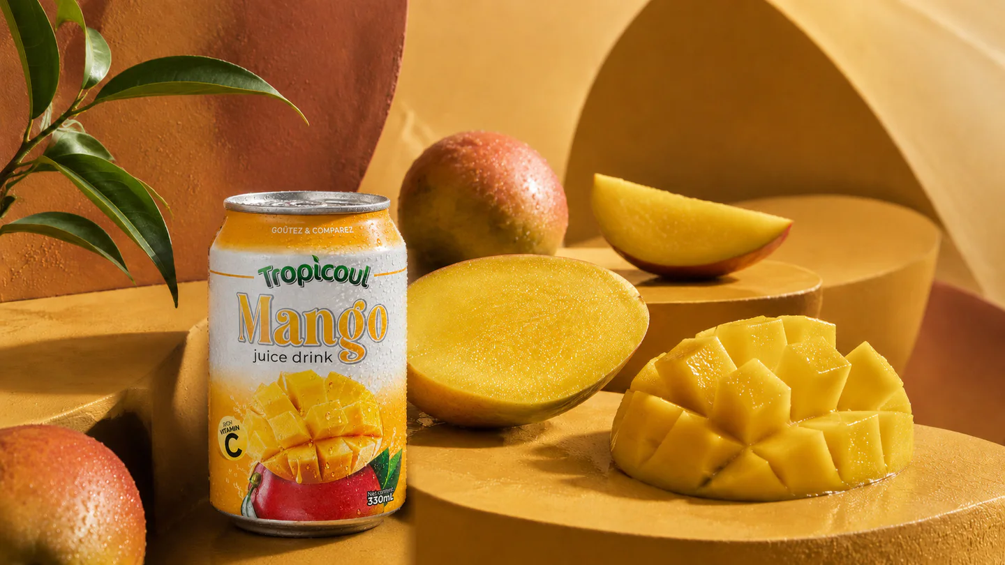 Tropicoul Mangue — une palette reconnaissable, photographie éditoriale.